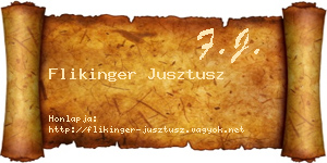 Flikinger Jusztusz névjegykártya